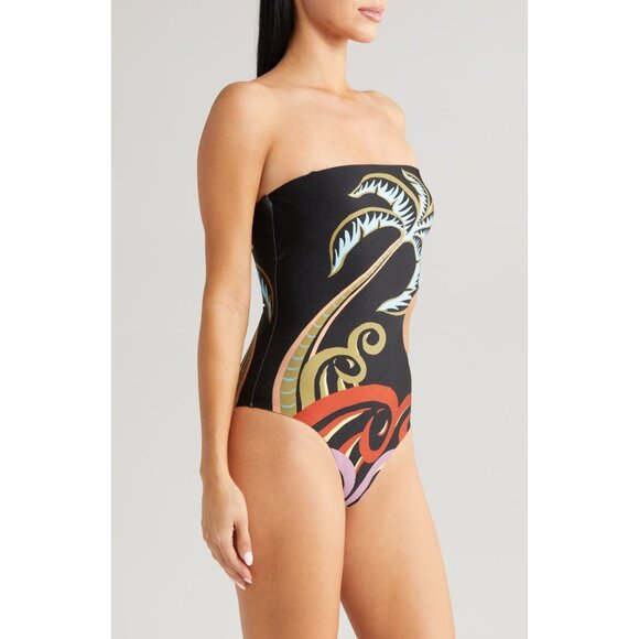 🆕 FARM RIO Pineapple Wave CutOut One Piece Swimsuit Large 12-14 - Picture 6 of 11